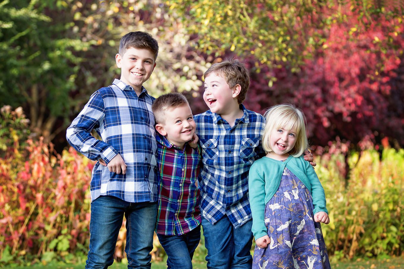 Autumnal outdoor portrait of children